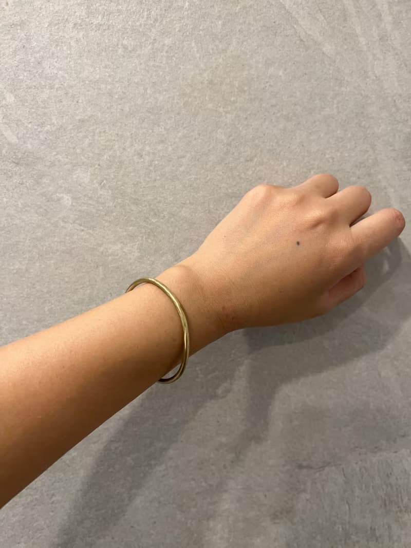 手感-鍛敲圓環-黃銅手環-3mm細款手環