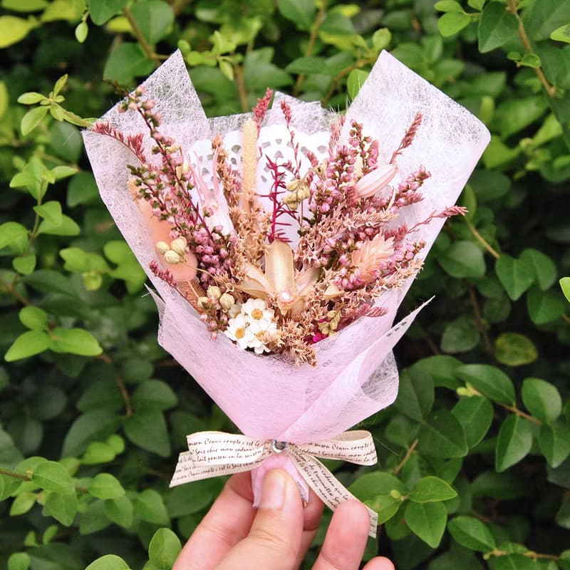 迷你乾燥花束禮盒(大)-浪漫粉 生日禮物 聖誕禮物