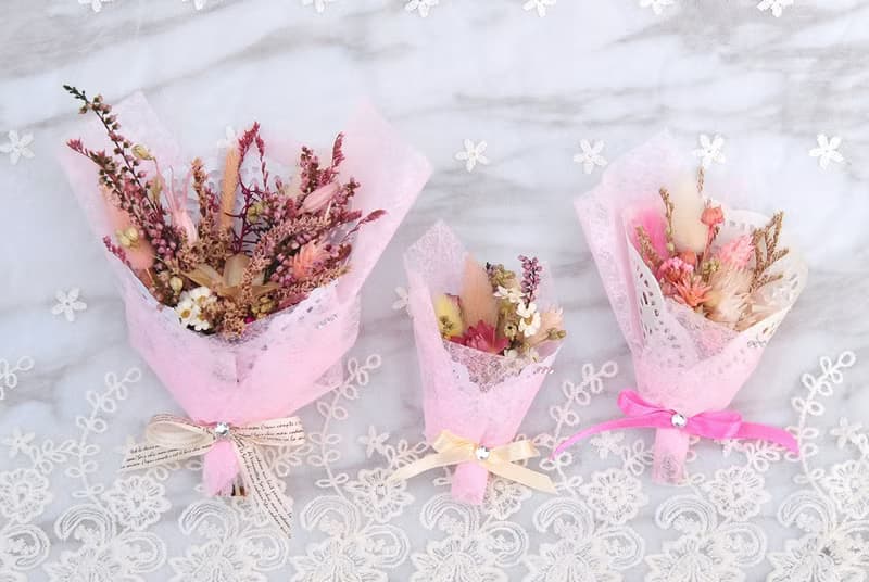 迷你乾燥花束禮盒(大)-浪漫粉 生日禮物 聖誕禮物