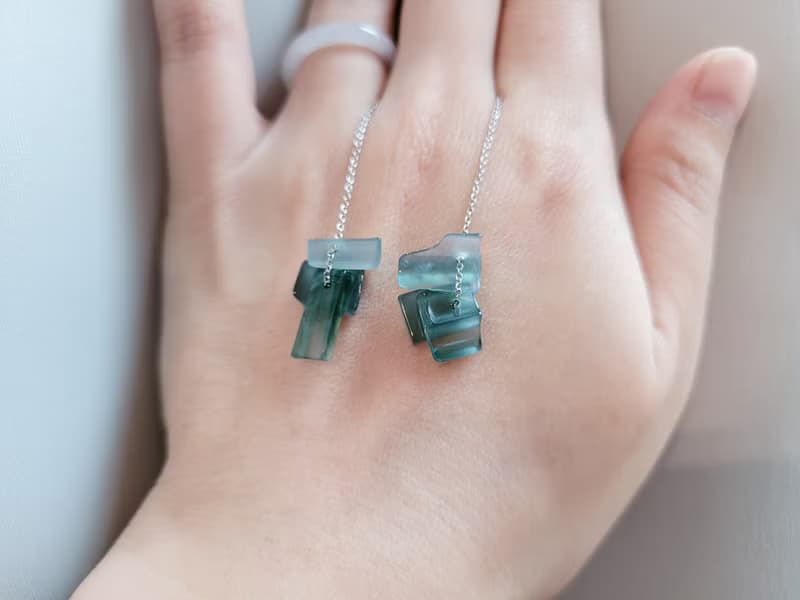 【親翠】天然翡翠 瓜地馬拉天空藍高冰歲歲平安耳墜 送禮首選