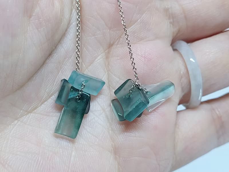 【親翠】天然翡翠 瓜地馬拉天空藍高冰歲歲平安耳墜 送禮首選