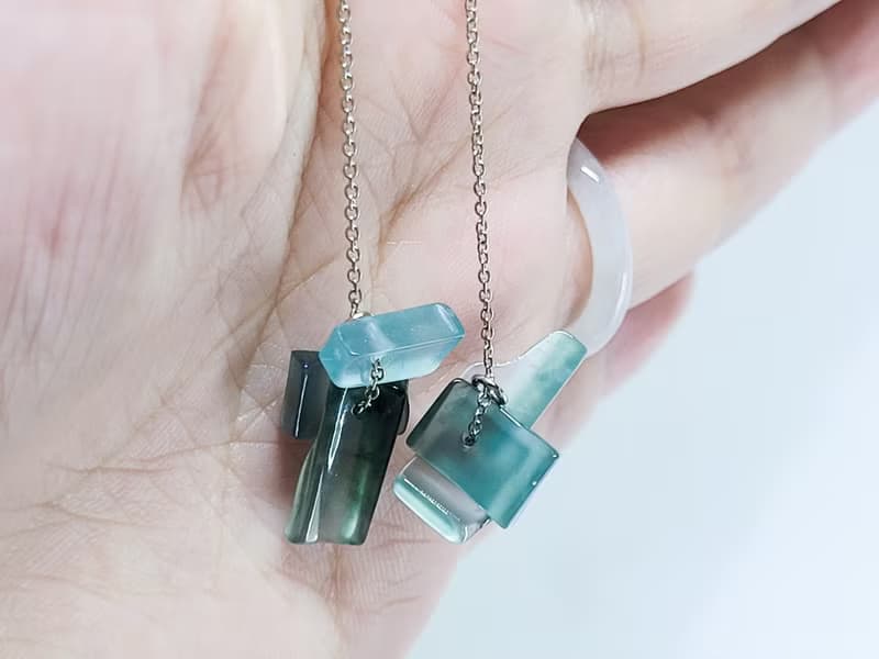 【親翠】天然翡翠 瓜地馬拉天空藍高冰歲歲平安耳墜 送禮首選