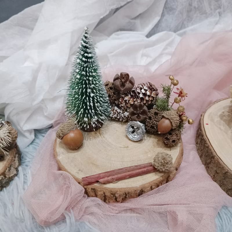福利品出清 不含盒 乾燥花 松果名片座 開幕禮物
