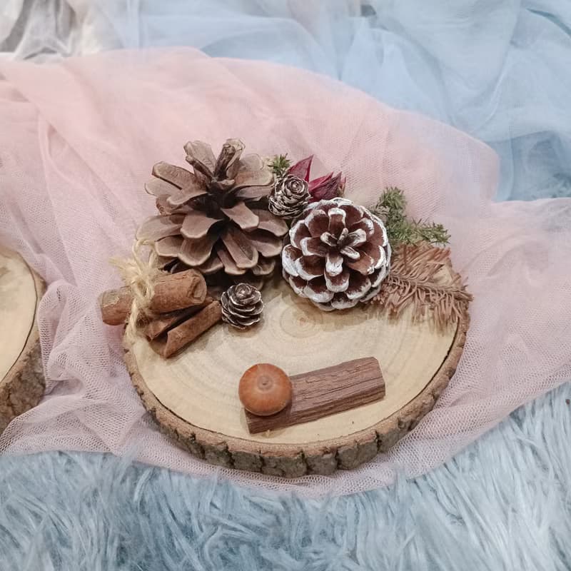 福利品出清 不含盒 乾燥花 松果名片座 開幕禮物
