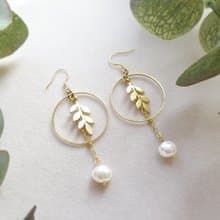 林木春風 Hortensia 荷冬希亞 黃銅耳環 葉子 巴洛克 耳環 / 耳夾