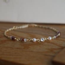 手鍊 鋯石 尖晶石 珍珠 - 神殿 -