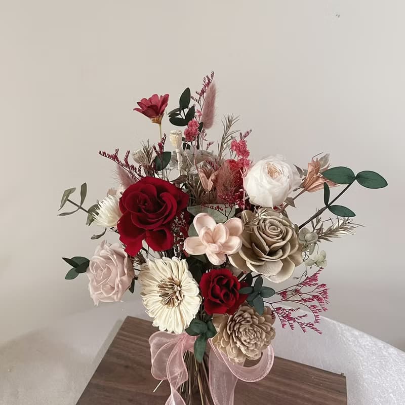 【新娘捧花】婚禮捧花 婚禮 結婚 手綁花 永生花 浪漫韓式花束
