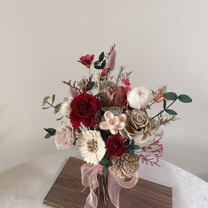 【新娘捧花】婚禮捧花 婚禮 結婚 手綁花 永生花 浪漫韓式花束