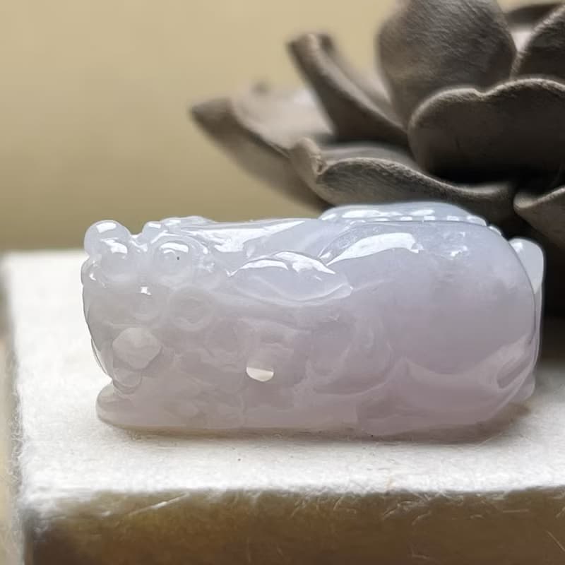 【招財神獸】冰種紫羅蘭翡翠貔貅 | 天然緬甸玉翡翠A貨 | 送禮