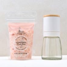 喜馬拉雅山玫瑰岩鹽150g袋裝(粗鹽)+竹蓋研磨罐組合