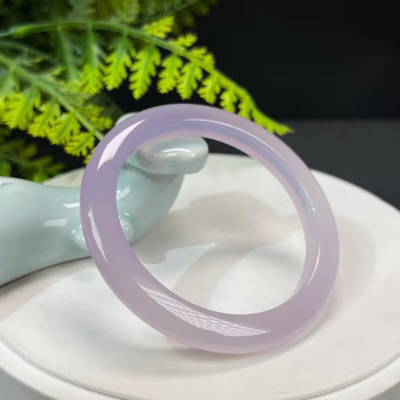 高檔 馬達加斯加 漸變紫瑪瑙手鐲 56MM 高冰凈體起剛 氣質雅致