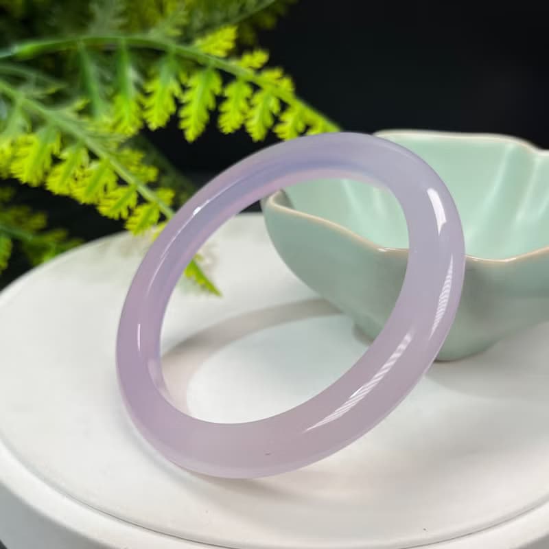 高檔 馬達加斯加 漸變紫瑪瑙手鐲 56MM 高冰凈體起剛 氣質雅致