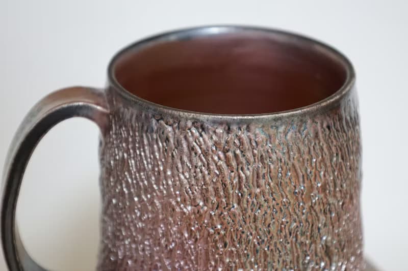 柴燒馬克杯/啤酒杯/420ml/爆裂刻紋/瀧間拾光