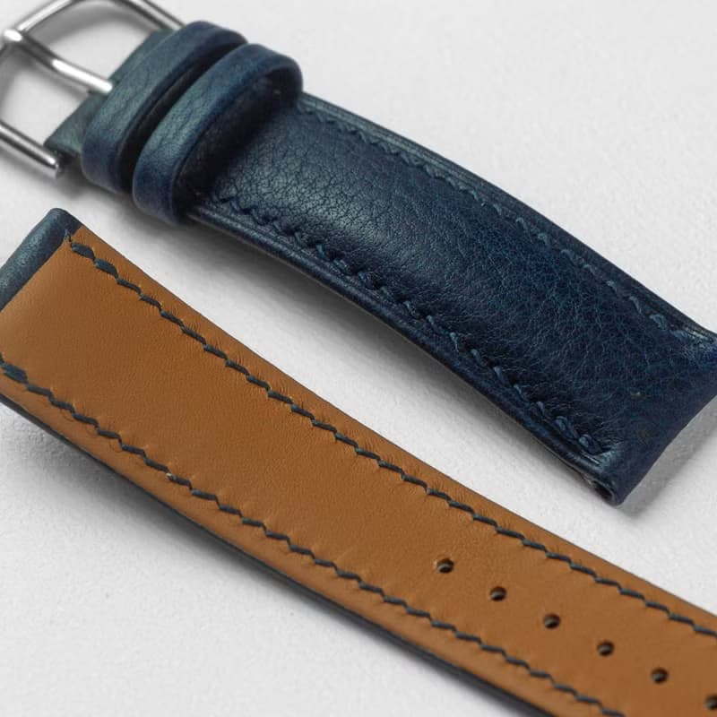 深藍色 20mm | Minerva Box托斯卡納植鞣皮革手工錶帶