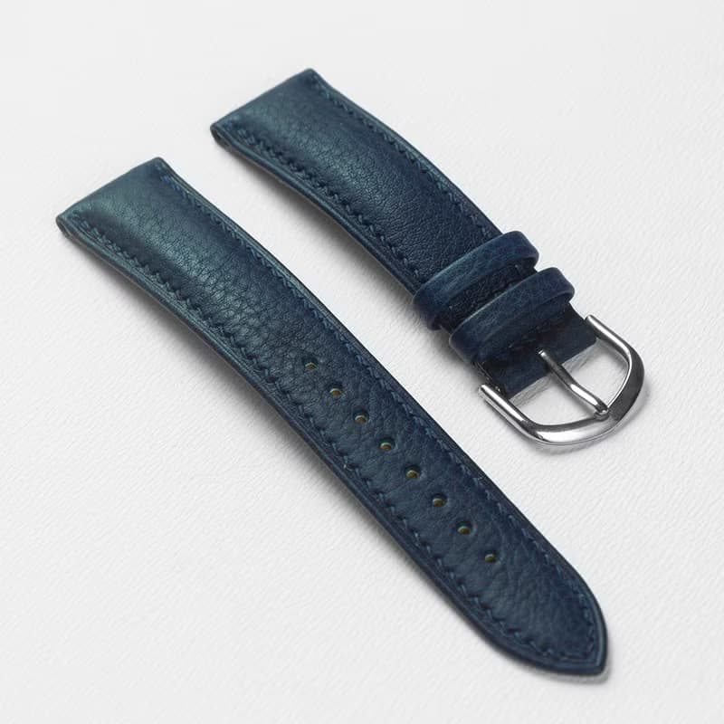 深藍色 20mm | Minerva Box托斯卡納植鞣皮革手工錶帶