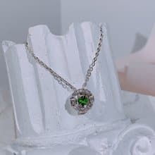 天然沙佛萊 經典風 0.22克拉 925純銀 綠色精靈 招財