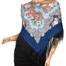 Authentic Pavlovo Posad Russian Shawl Scarf Soft 100% Wool 89x89 cm 1540-14