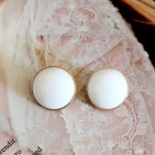 vintage jewelry  Monet 半球形賽珞珞 夾式耳環