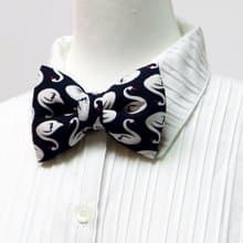 藏青白天鵝 手工立體蝴蝶結領結 bow tie *SK*