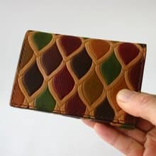 左利き用　手染め手縫い革財布　Mini Coin うろこレトロ