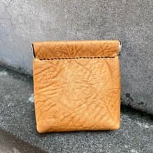 手工縫製牛皮彈彈口金零錢小物包-樹紋棕 生日禮物 交換禮物 通勤