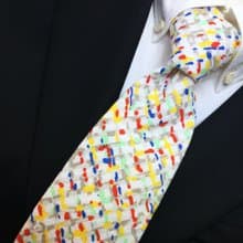 Japanese festival pattern tie Yellow necktie
