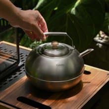 純鈦蘋果壺 3000ml  安全無異味純鈦水壺/咖啡壺/超輕露營餐具