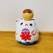 擴香石 | 緣起物系列 | 手繪章魚燒達摩招財貓