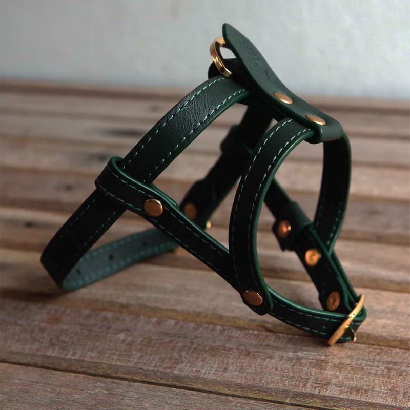 Classic Pet Harness, Soft genuine leather, Lightweight Small Dog Cat harness