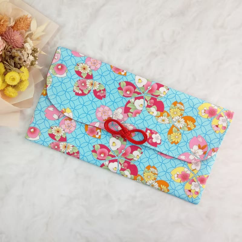 免費繡名字。七寶彩櫻。布紅包袋 / 口罩收納袋