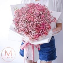 夢幻星空心動粉滿天星鮮花花束