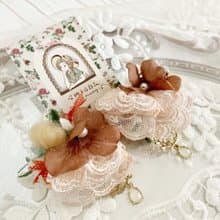 唯美手工蕾絲耳環/ 耳勾  馬尾勾 髮夾馬尾扣 耳飾耳夾 316 禮物