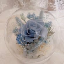 蔚藍小清新  手作永生花禮  玻璃盅