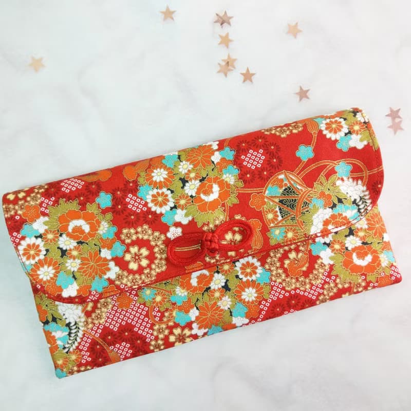 免費繡名字。花開富貴。布紅包袋 / 口罩收納袋