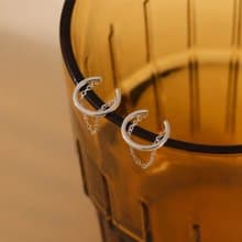 s925銀鍍金C字鏈條耳骨夾 無耳洞耳環 女生耳骨環 高級感耳骨夾