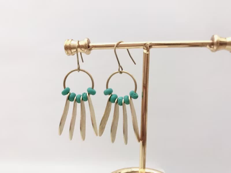 地仙 L'IMMORTEL 我情願 黃銅天然石垂墜耳飾 /ve