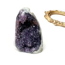 天然原礦紫晶花球鎮 紫水晶 家居 辦公室 招財擺件 可消磁手鍊