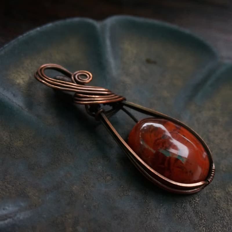 | MC |繞線南紅瑪瑙項鏈 手工編織  復古 wire wrap