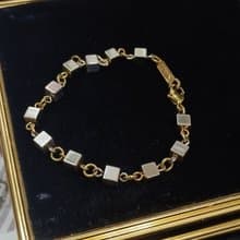 vintage jewelry NAPIER 金屬立方體 手鍊