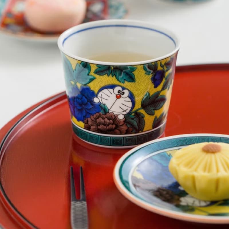 九谷燒-哆啦A夢聯名猪口杯-龜甲/四彩(附收藏盒)