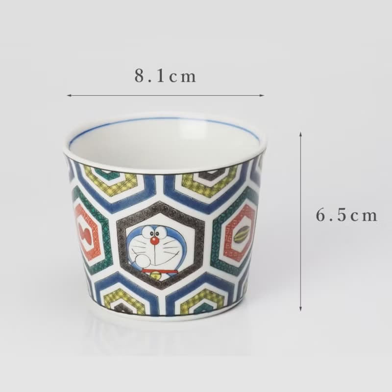 九谷燒-哆啦A夢聯名猪口杯-龜甲/四彩(附收藏盒)