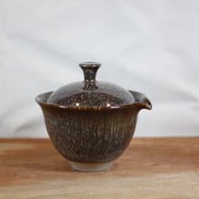【母親節禮物】鬃花天目釉蓋碗 蓋杯 鶯歌名家葉敏祥作品