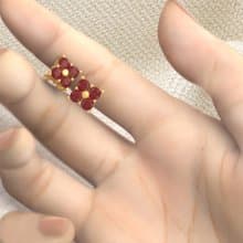 Ruby earring Silver Gold, Natural ruby ring, Stud earring, July Birthstones