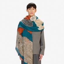 【INOUI EDITIONS】TOUTOU 羊毛圍巾100 - 藍綠