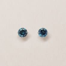 【Second Earrings】 鉑金倫敦藍托帕石耳環