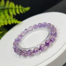 精品天然超七水晶手串9mm冰透紫色超級能量七水晶手環女活力撫慰