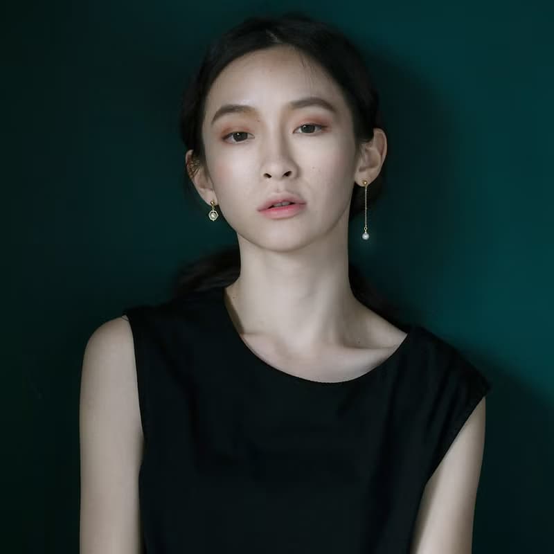 VIIART。簡單約定-粉橘。施華洛世奇珍珠18K厚鍍金耳環-可改夾式