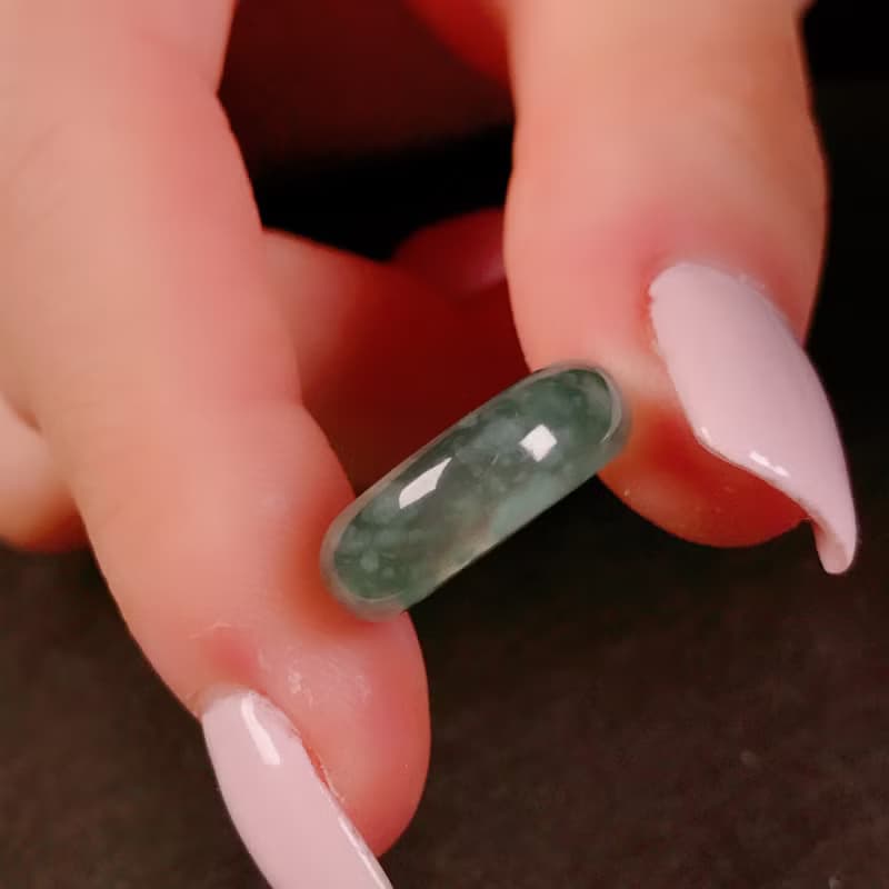 【求‧緣】冰藍水翡翠戒指戒圈 | 國際2圍 | 天然翡翠A貨 | 送禮