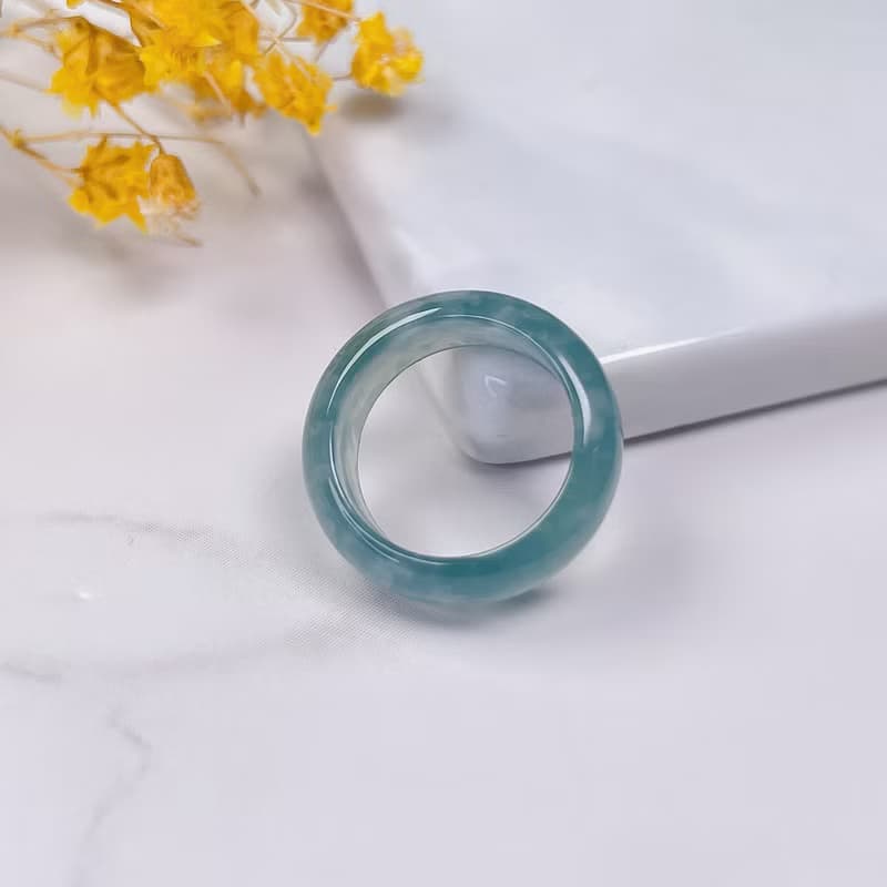 【求‧緣】冰藍水翡翠戒指戒圈 | 國際2圍 | 天然翡翠A貨 | 送禮