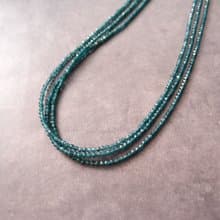 【K14gf】Blue Green Jade Necklace ブルーグリーンジェード ３連ネックレス